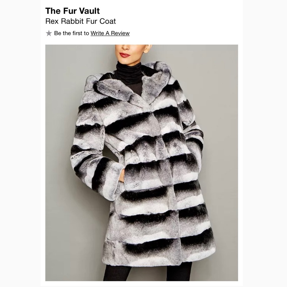 Unisex Men’s Ladies Genuine Rabbit Fur Jacket with Hood